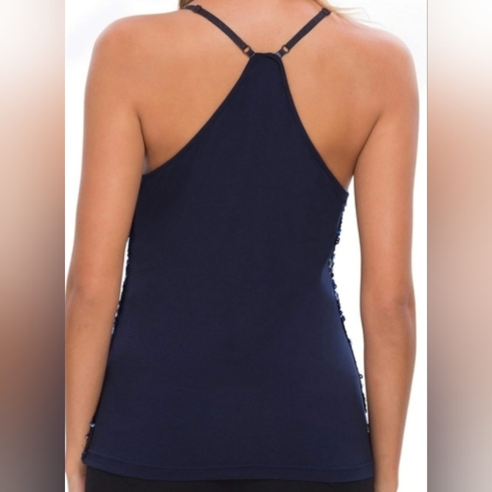 MANER Women's Sequin Glitter Party Strappy Tank Top Sparkle Cami - Picture 2 of 5